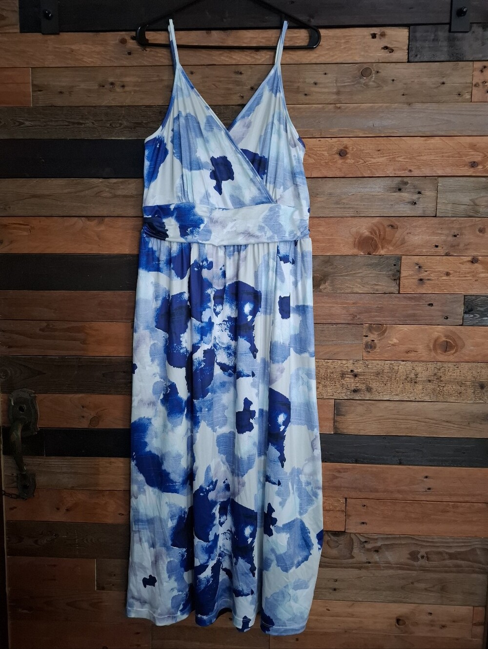 NWT Newshows Blue Floral Split Front Dress- XL